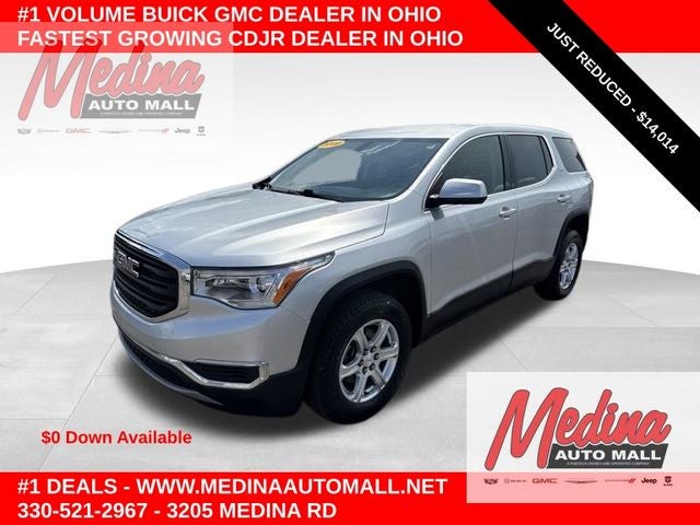 2019 GMC Acadia SLE-1 in Quicksilver Metallic — front three-quarter view