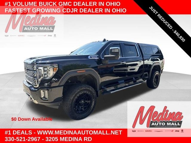 2020 GMC Sierra 2500HD Denali in Onyx Black — front three-quarter view