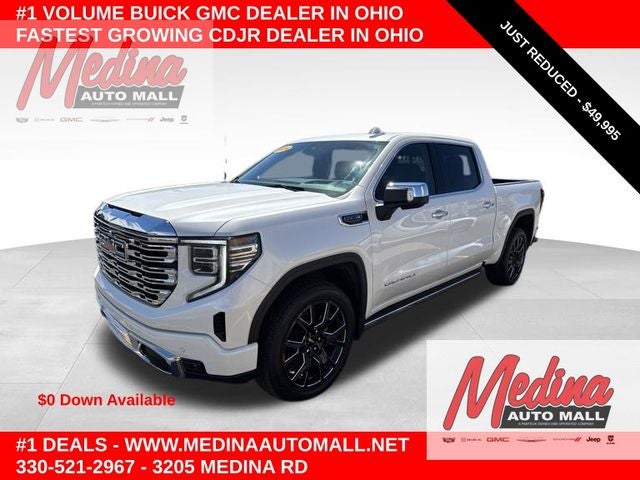2024 GMC Sierra 1500 Denali in White Frost Tricoat — front three-quarter view