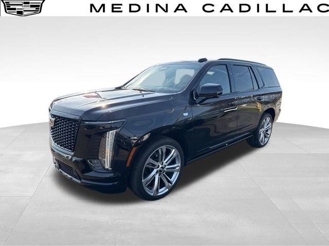 2025 Cadillac Escalade Sport in Black Raven — front three-quarter view