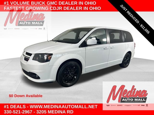2020 Dodge Grand Caravan GT in White Knuckle Clearcoat — front three-quarter view