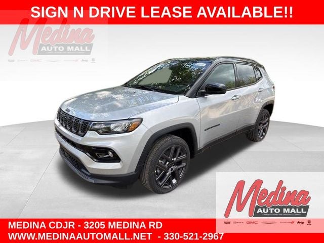 2026 Jeep Compass Limited in Silver Zynith Metallic Clear-Coat Exterior Paint — front three-quarter view