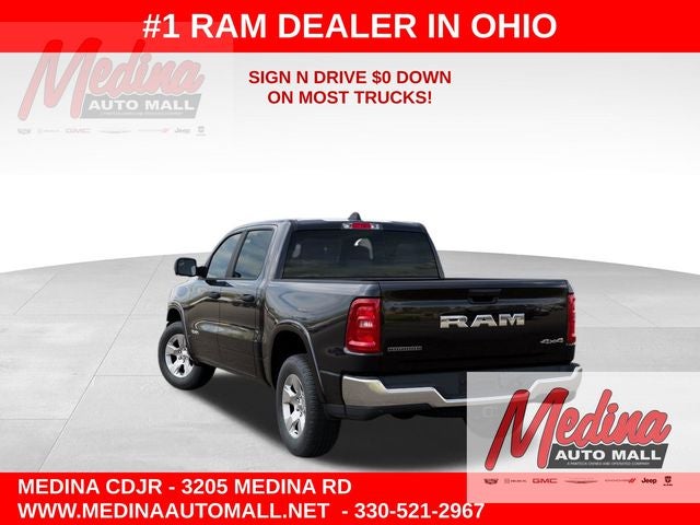2026 RAM 1500 Big Horn/Lone Star in Diamond Black Crystal Pearl-Coat Exterior Paint — front three-quarter view