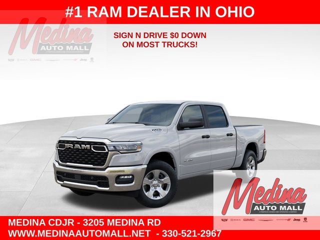 2026 RAM 1500 Big Horn/Lone Star in Bright White Clear-Coat Exterior Paint — front three-quarter view