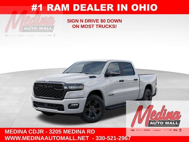 2026 RAM 1500 Big Horn/Lone Star in Bright White Clear-Coat Exterior Paint — front three-quarter view