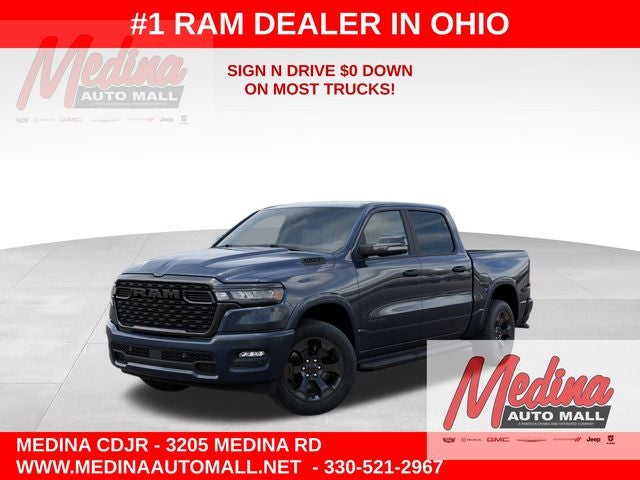 2026 RAM 1500 Big Horn/Lone Star in Forged Blue Metallic Exterior Paint — front three-quarter view
