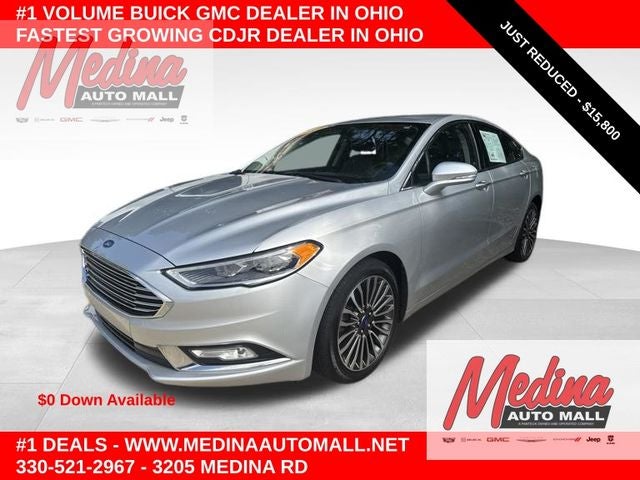 2018 Ford Fusion Titanium in Ingot Silver Metallic — front three-quarter view