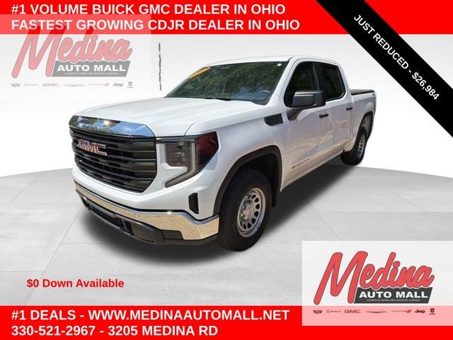 2023 GMC Sierra 1500 Pro in Summit White — front three-quarter view