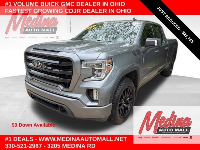 2021 GMC Sierra 1500 Elevation in Quicksilver Metallic — front three-quarter view