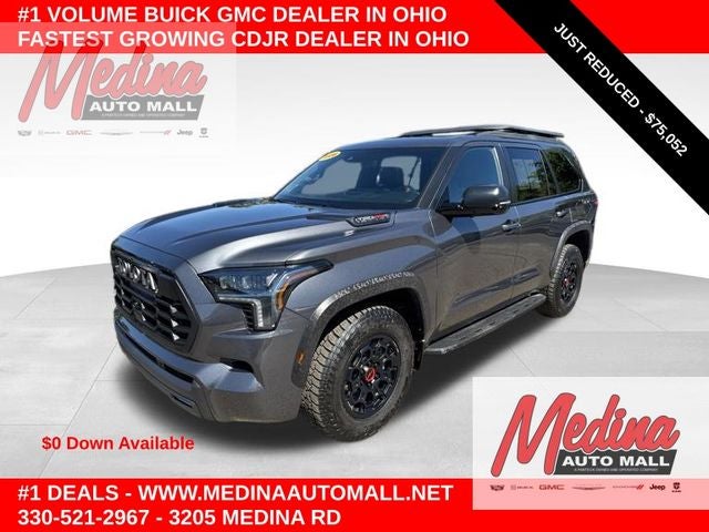 2026 Toyota Sequoia TRD Pro in Magnetic Gray Metallic — front three-quarter view