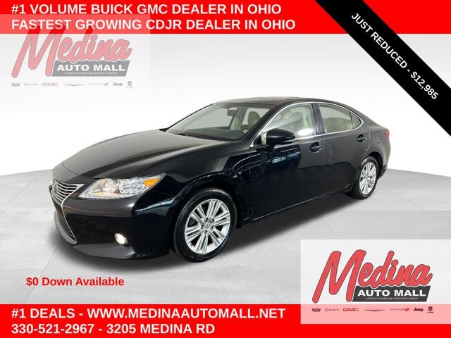 2014 Lexus ES 350 in Obsidian — front three-quarter view
