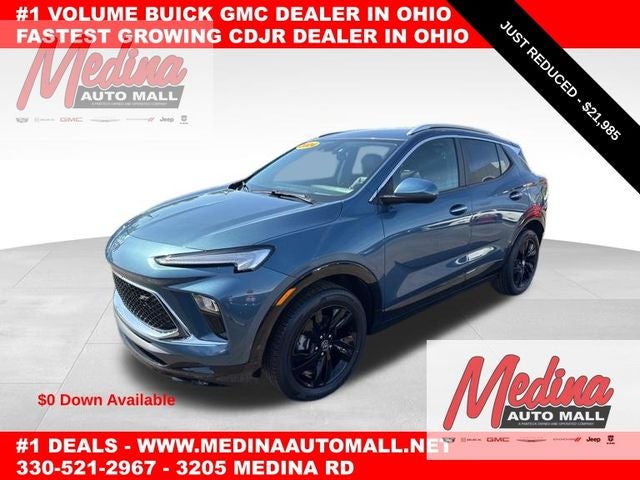 2024 Buick Encore GX Sport Touring in Ocean Blue Metallic — front three-quarter view