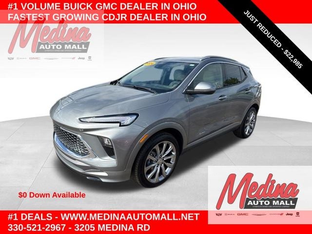 2024 Buick Encore GX Avenir in Moonstone Gray Metallic — front three-quarter view