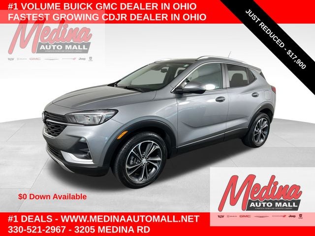 2023 Buick Encore GX Select in Moonstone Gray Metallic — front three-quarter view