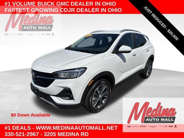 2023 Buick Encore GX Select in Summit White — front three-quarter view