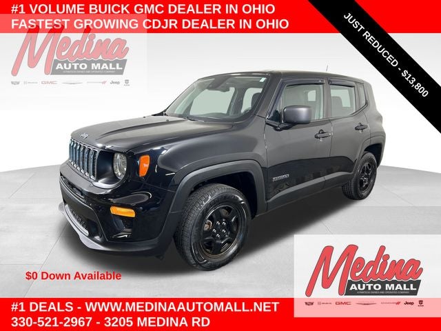 2021 Jeep Renegade Sport in Black Clearcoat — front three-quarter view